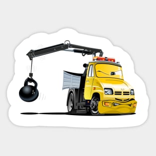 Cartoon Lkw Truck with Crane Sticker